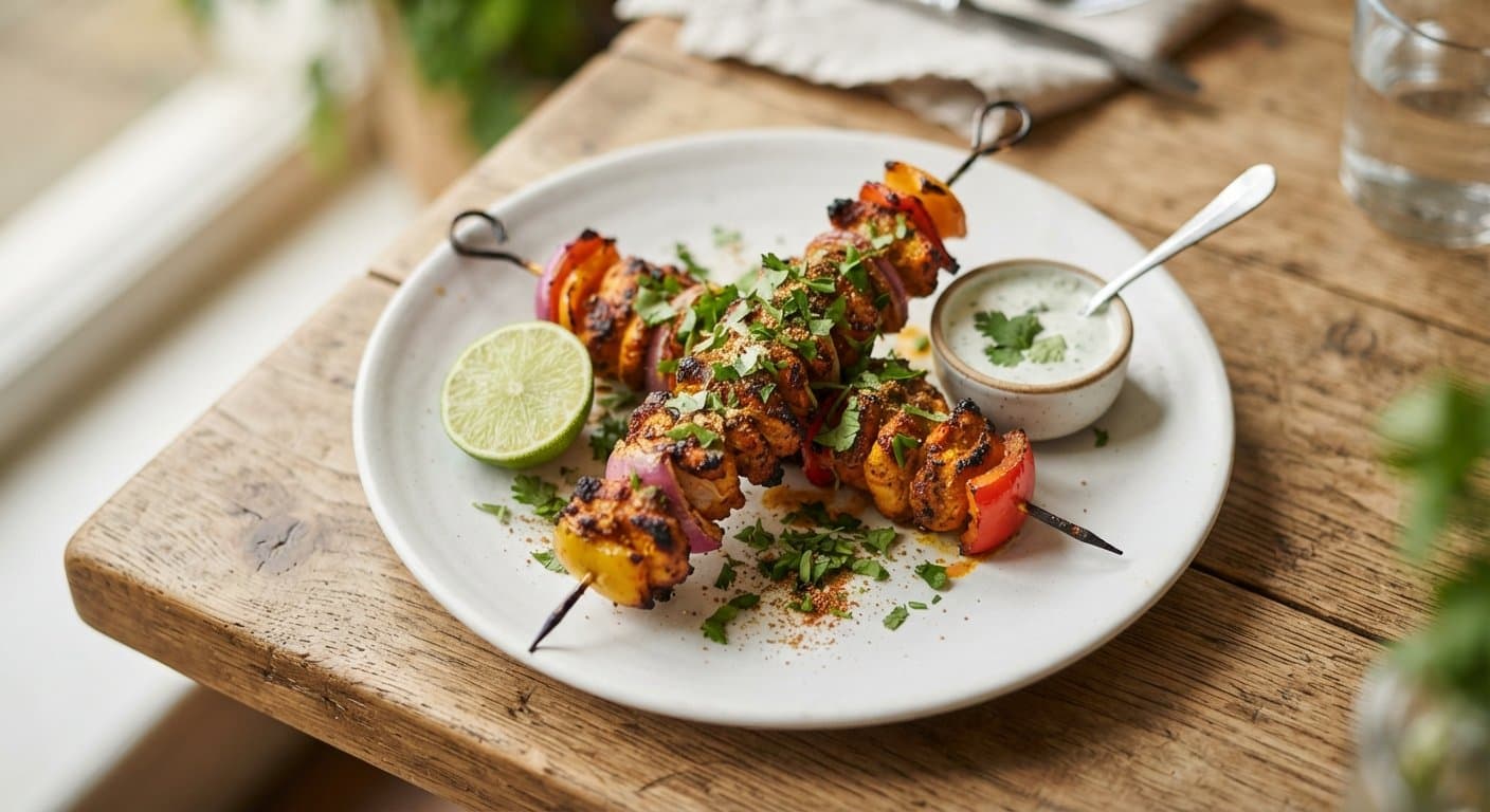 Tandoori Chicken Nuggets with Mint Yogurt