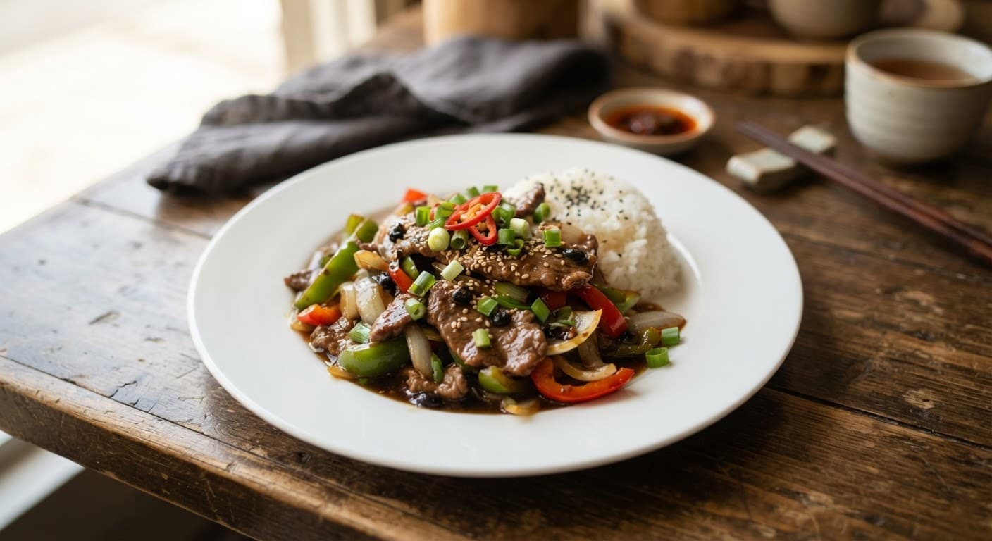 Beef in Black Bean Sauce
